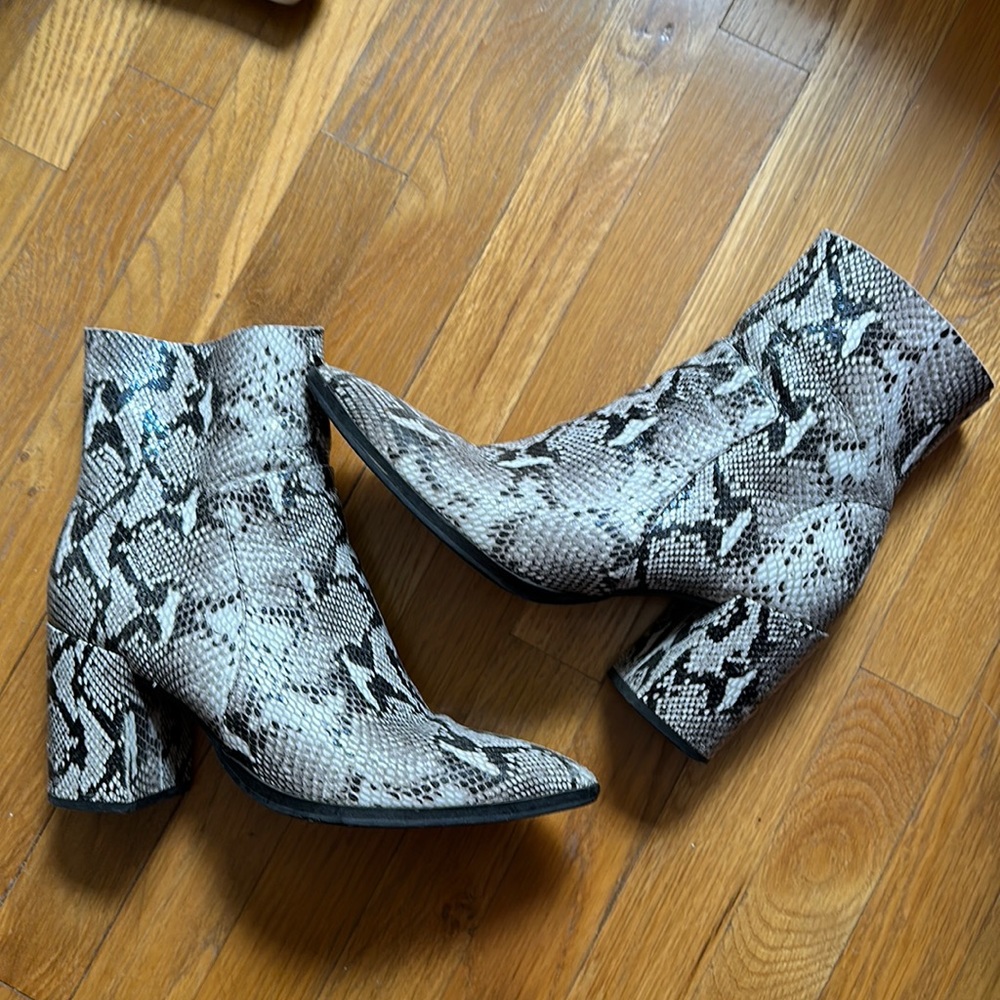 Tony Bianco  Brazen Snakeskin Booties. Great condition.
